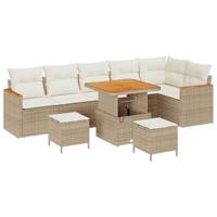 Tuinbankenset 9 pcs Beige poly rattan - thumbnail