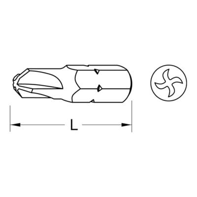 KS Tools 911.3637 Torq-bit S2-staal Vernikkeld C 6.3 1 stuk(s)