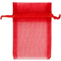Creativ Company Organza zakjes, afm 7x10 cm, rood, 10 stuk/ 1 doos - thumbnail