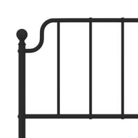 Bedframe met hoofdbord metaal zwart 120x200 cm - thumbnail