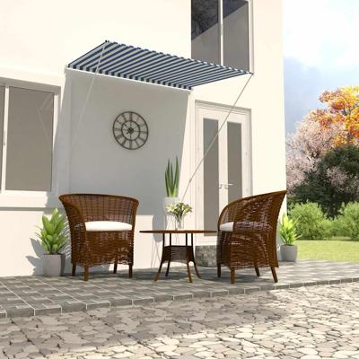 VidaXL Luifel uittrekbaar 150x150 cm blauw en wit