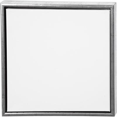 Creativ Company Canvas met lijst, afm 40x40 cm, 360 gr, antiek zilver, wit, 1 stuk