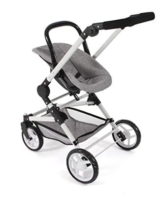 Combi-poppenwagen Fides 3-in-1 - Melange Grijs