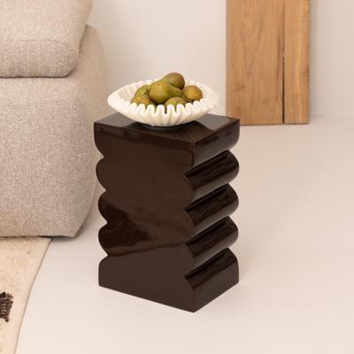 Zuiver Krukje/Bijzettafel 'Curves' 30 x 21cm, kleur Bruin Zuiver Krukje/Bijzettafel 'Curves' 30 x 21cm, kleur Bruin