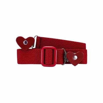 Playshoes riem elastisch met hartjesclip rood junior maat 2