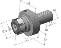 Promat/Tecwerk Gereedschapshouder | ER E4 DIN 69880 | span-d. 2-20 mm | VDI30 | uitkraaglengte 62,5 mm - 4000833687 - thumbnail