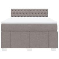 Boxspring met matras stof taupe 140x200 cm - thumbnail