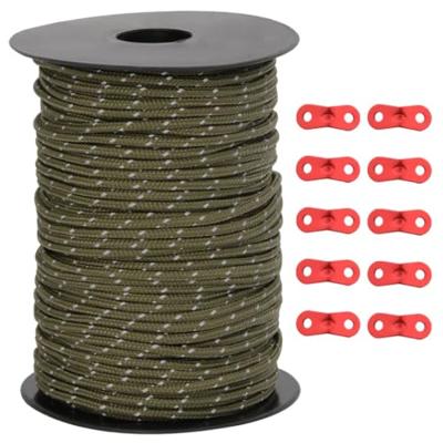 VidaXL Tentscheerlijn met reflecterende strips en spanners 50 m 3 mm VidaXL Tentscheerlijn met reflecterende strips en spanners 50 m 3 mm