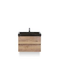 Maxx XL Badmeubelset 80 cm - Natuur Eiken - Wastafel Lucca 1 kraangat - thumbnail