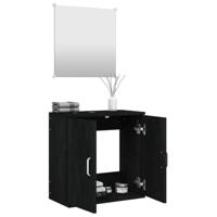 2-delige Badkamermeubelset bewerkt hout zwart - thumbnail