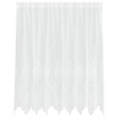 VidaXL Kantgordijn met gordijnen bloemen wit 160 x 200 cm polyester