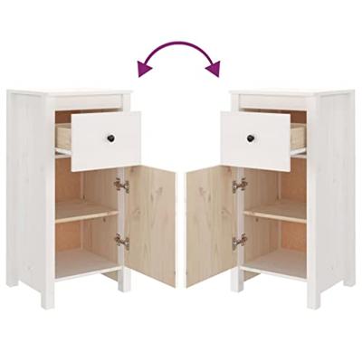 Dressoir 40x35x80 cm massief grenenhout wit