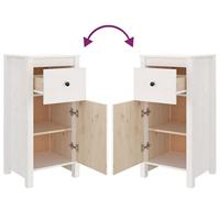 Dressoirs 2 st 40x35x80 cm massief grenenhout wit - thumbnail