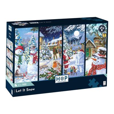 Let It Snow Puzzel 4x 500 Stukjes