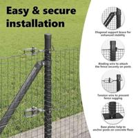 VidaXL Afrasteringspaal grijs 10 x 0,5 m (25 x 25 mm gaas) staal - thumbnail