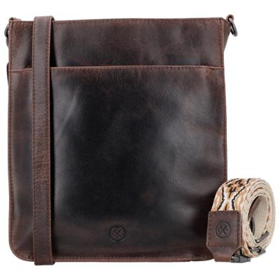 Hide & stitches next navajo schoudertas-Dark Brown