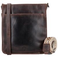 Hide & stitches next navajo schoudertas-Dark Brown - thumbnail