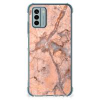 Nokia G22 Anti-Shock Hoesje Marmer Oranje - thumbnail