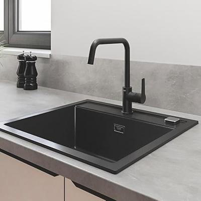 Grohe QuickFix Start verhoogde keukenmengkraan hoekig mat zwart - thumbnail