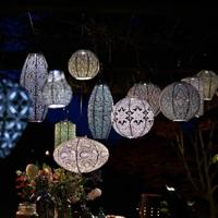 Lumiz solar lampion ikat 30 cm licht taupe - thumbnail