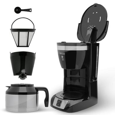 SOGO Human Technology Drip Inox 10 Koffiezetapparaat Zwart Capaciteit koppen: 10 Glazen kan, Warmhoudfunctie