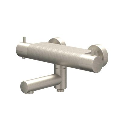 Badthermostaatkraan IVY Bond Opbouw Omstel Met Draaibare Baduitloop Met Omstel Cooltouch Geborsteld Nickel PVD IVY