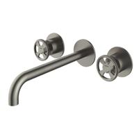 Wastafelmengkraan Hotbath Cobber @Work Inbouw 25 cm 3 Gats Geborsteld Nikkel (excl. inbouwdeel) - thumbnail