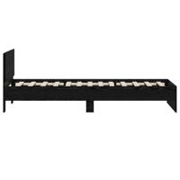 Bedframe met hoofdeinde Zwart eiken 90 x 200 cm Bewerkt hout - thumbnail
