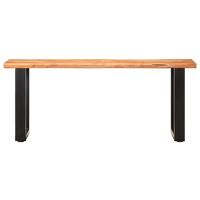 Boomstambankje 110 cm massief acaciahout en staal - thumbnail