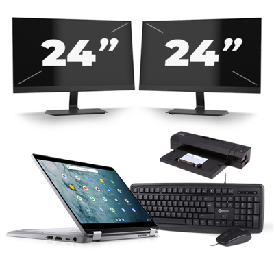 Dell Latitude 5300 2-IN-1 - Intel Core i5-8e Generatie - 13 inch - Touch - 16GB RAM - 256GB SSD - Windows 11 + 2x 24 inch Monitor