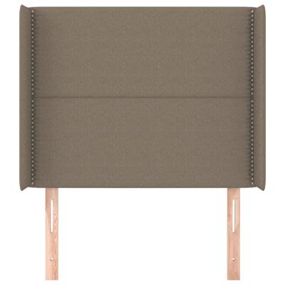 Hoofdbord met randen 103x16x118/128 cm stof taupe - thumbnail
