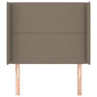 Hoofdbord met randen 183x16x118/128 cm stof taupe - thumbnail