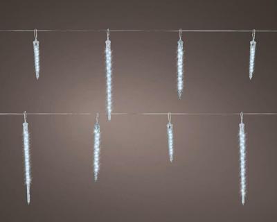 LED icicle display buiten 250cm-76L transparent/koel wit - Lumineo
