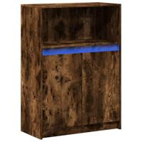Dressoir met LED 72x34x100 cm bewerkt hout gerookt eikenkleurig - thumbnail