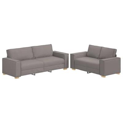 2-delige Loungeset met kussens stof taupe