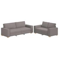 2-delige Loungeset met kussens stof taupe - thumbnail