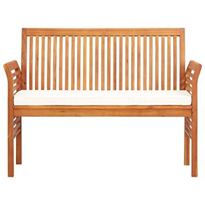 VidaXL Tuinbank 2-zits met kussen 120 cm massief acaciahout VidaXL Tuinbank 2-zits met kussen 120 cm massief acaciahout