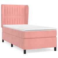 Boxspring met matras fluweel roze 80x200 cm - thumbnail
