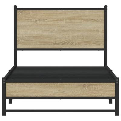 Bedframe zonder matras metaal sonoma eikenkleur 200x200 cm