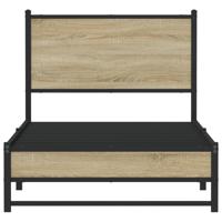 Bedframe zonder matras metaal sonoma eikenkleur 200x200 cm - thumbnail