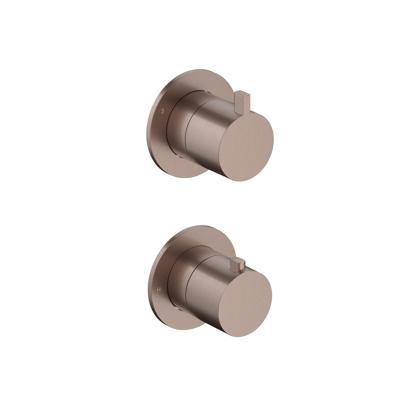 Inbouw thermostaat - Afbouwdeel Hotbath Ace Met 3-Weg Stop-Omstel Geborsteld Koper PVD