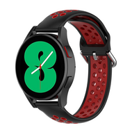 Siliconen sportbandje met gesp - Zwart + rood - Samsung Galaxy Watch 4 - 40mm / 44mm - thumbnail