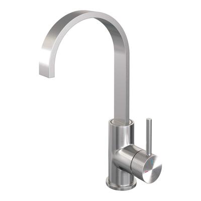 Wastafelmengkraan Brauer Brushed Carving Coldstart Opbouw Hoog Plat Gebogen Ronde Hendel Geborsteld RVS PVD PVD Wastafelmengkraan Brauer Brushed Carving Coldstart Opbouw Hoog Plat Gebogen Ronde Hendel Geborsteld RVS PVD PVD