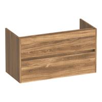 Brauer Adore Wavy - Onderkast - 100 cm - met 2 Softclose Lades Greeploos en 1 Sifon Uitsparing - Honey - thumbnail