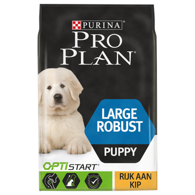 Purina PRO PLAN DOG Large Robust Puppy, droogvoer voor hondenpuppy's met OPTISTART, rijk aan kip & rijst, premium hondenvoer, 3 kg