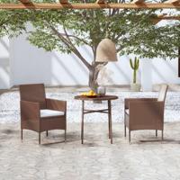3-delige Tuinset poly rattan bruin - thumbnail
