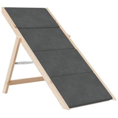 Hondentrap 105x47 cm massief vurenhout grijs - thumbnail