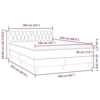 Boxspring met matras fluweel donkergrijs 160x220 cm - thumbnail