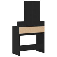Kaptafel met lade Zwart eiken 80 x 41 x 144,5 cm Bewerkt hout - thumbnail