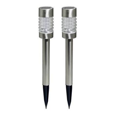 Luxform Set van 2 prikspotsTorino RVS solar - LWE29255